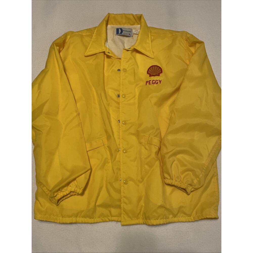 Vintage Shell Gas Service Station Jacket Windbreaker 80s 90s Made In USA XL
